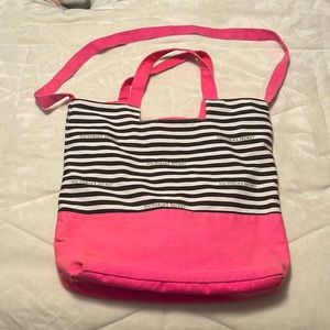 Victoria Secret Shopper Tote/ weekender bag. Black, white and pink.